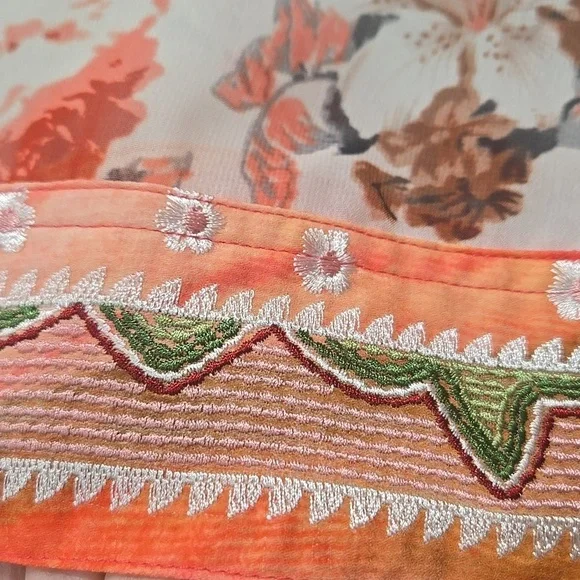 John Mark-NWT-Floral Paisley Embroidered "Garden Party" Patchwork Kimono-Size 2X - Picture 8 of 17